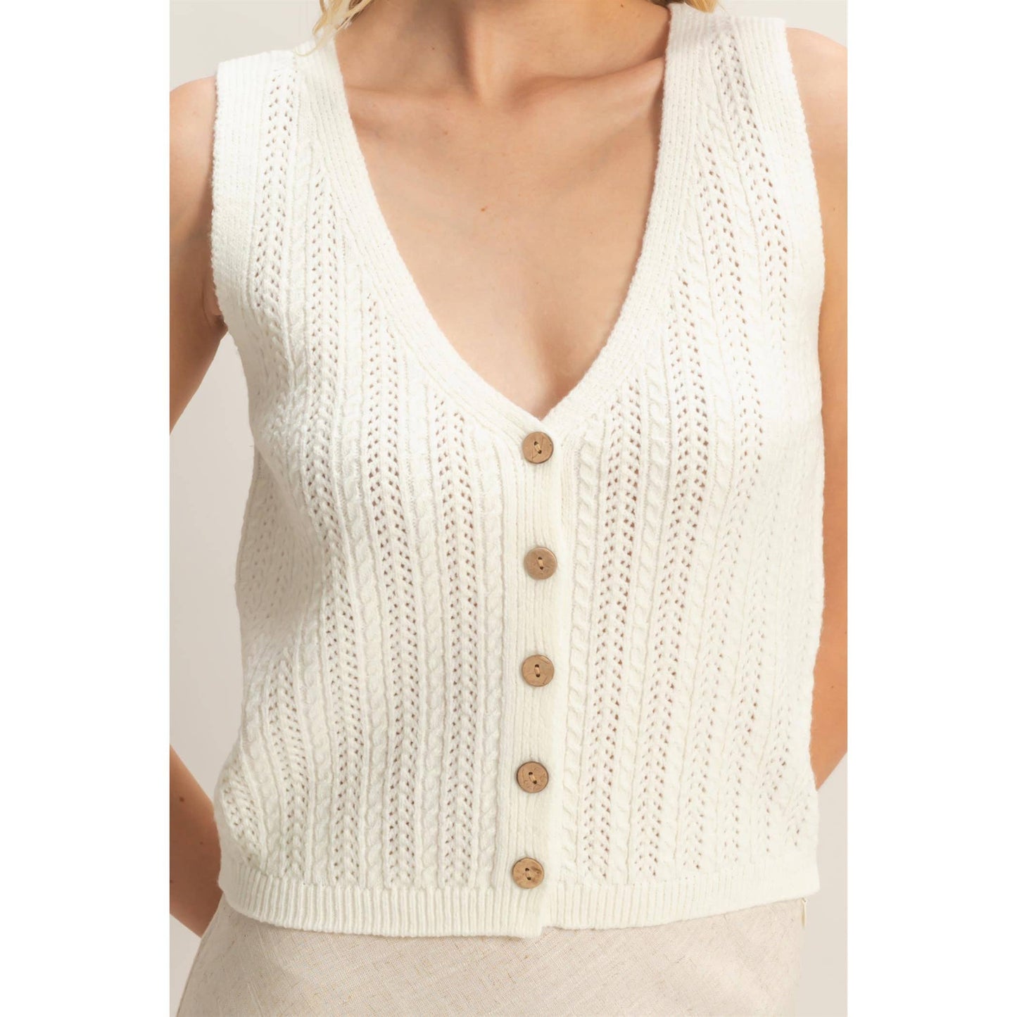V-Neck Knit Tank Top