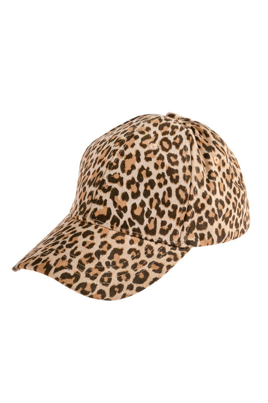 HDT2820 - WHITE LEOPARD SKIN PRINTED CAP: BROWN