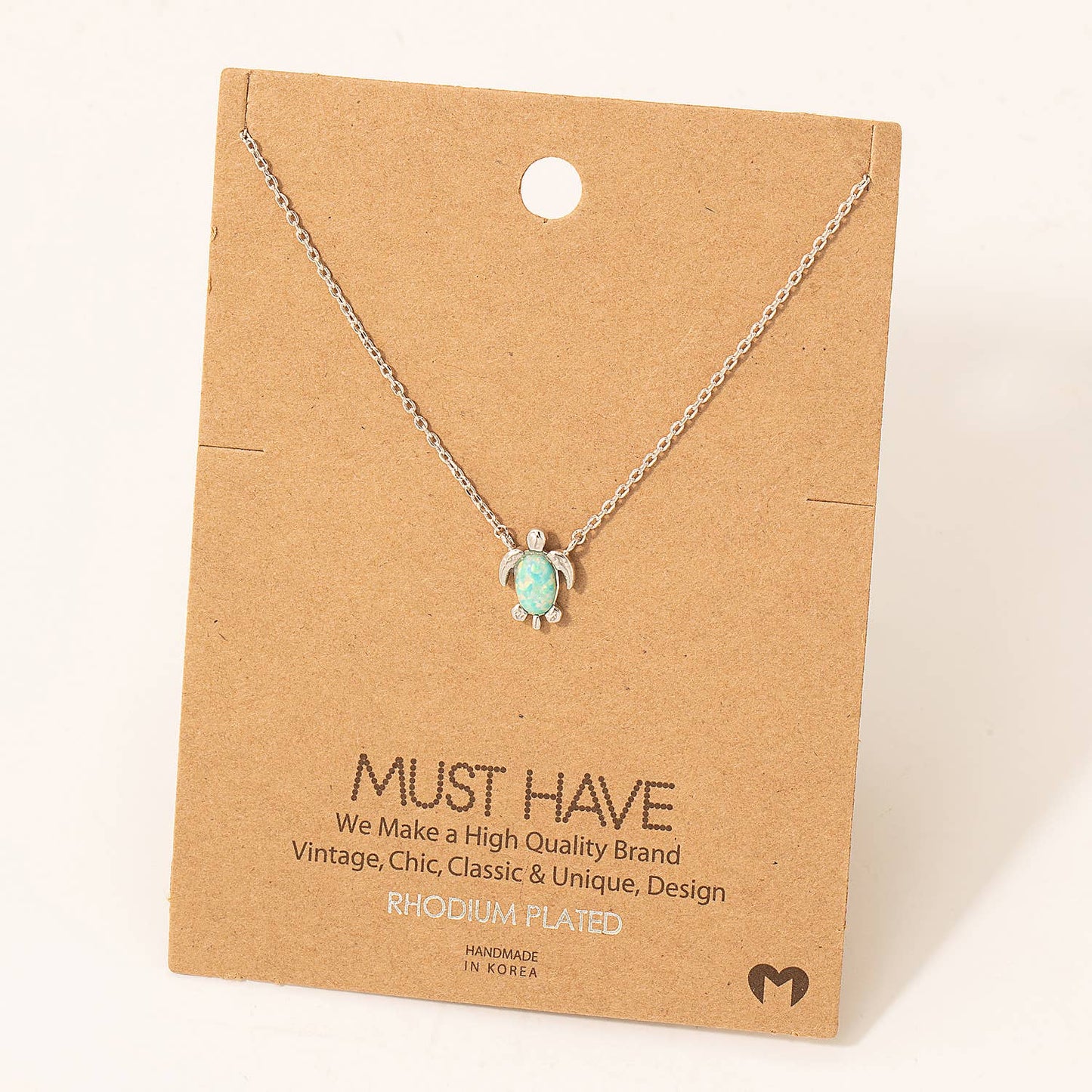 Small Pearl Turtle Pendant Necklace: S