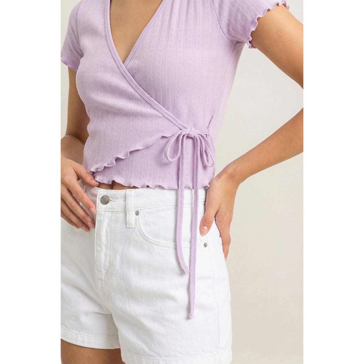 Tie Front Wrap Crop Top