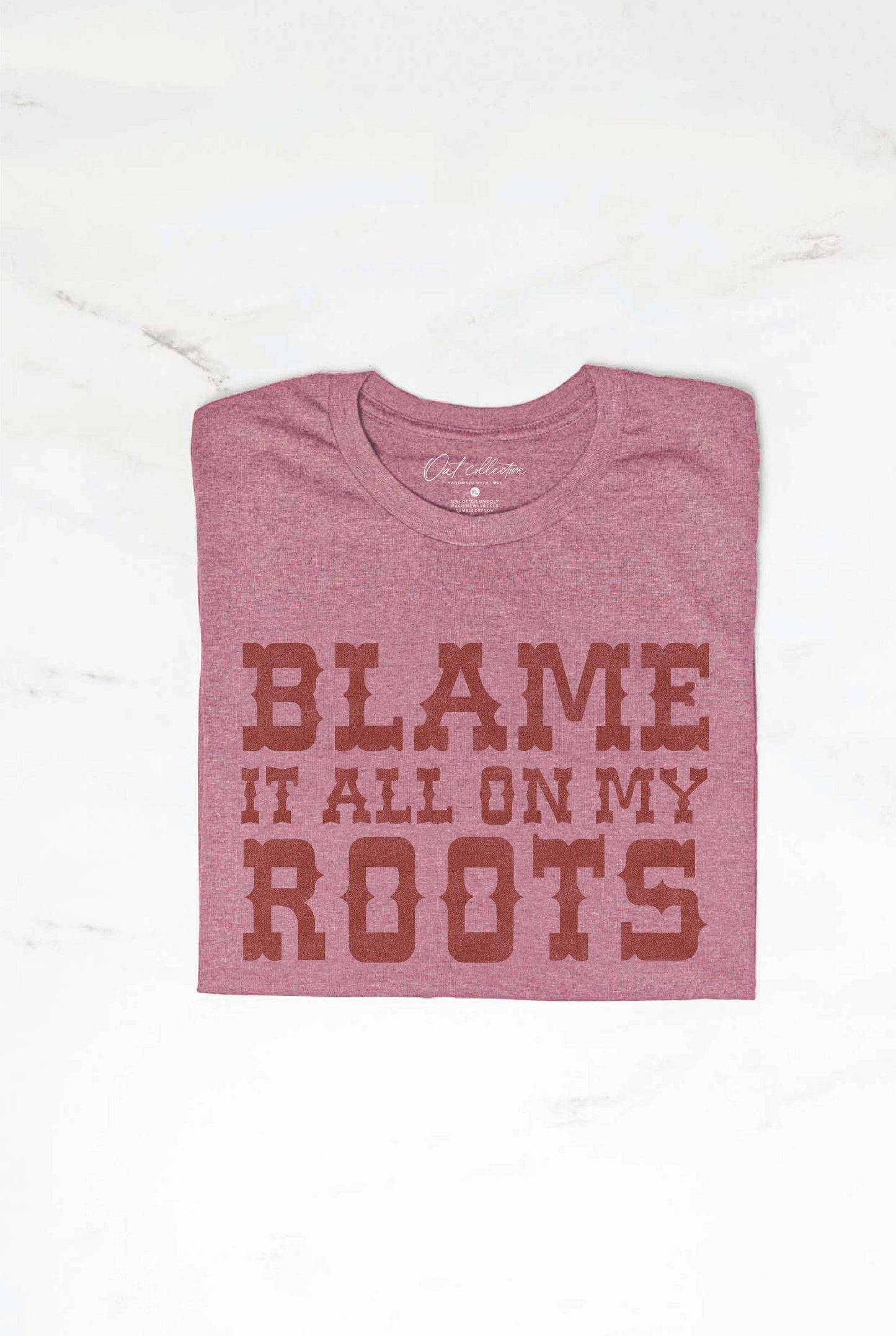 BLAME IT ALL ON MY ROOTS Graphic T-Shirt: M / VINTAGE WHITE