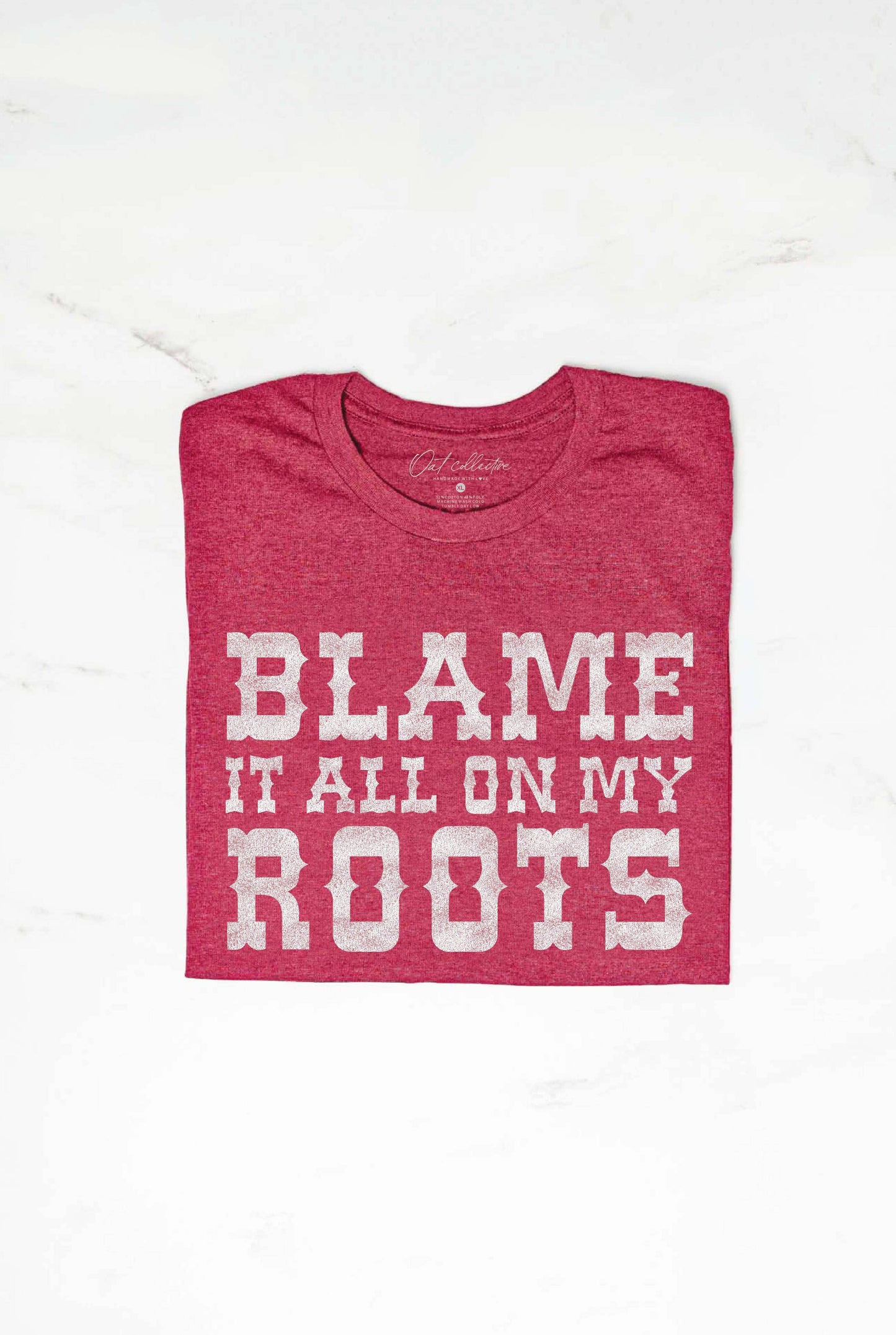 BLAME IT ALL ON MY ROOTS Graphic T-Shirt: S / VINTAGE WHITE