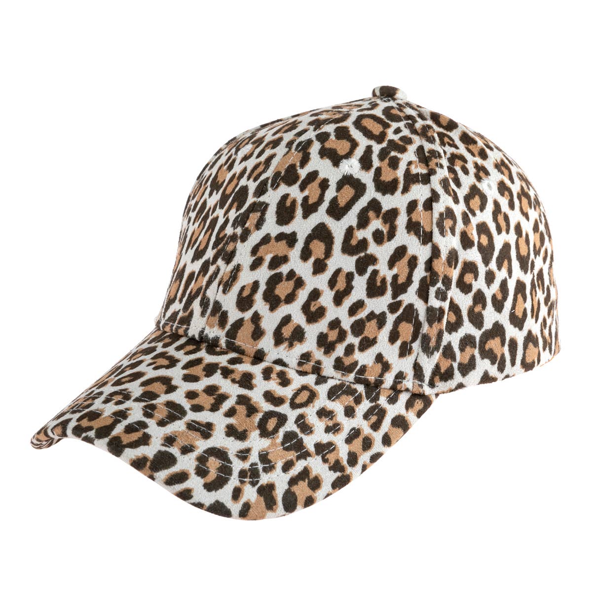 HDT2820 - WHITE LEOPARD SKIN PRINTED CAP: BROWN