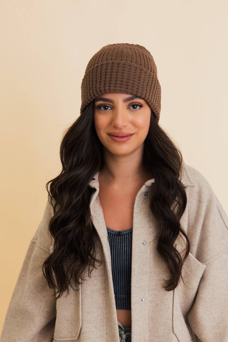 🍞 Toasty Waffle Puff Beanie - Your Winter Sales Boost: Mocha