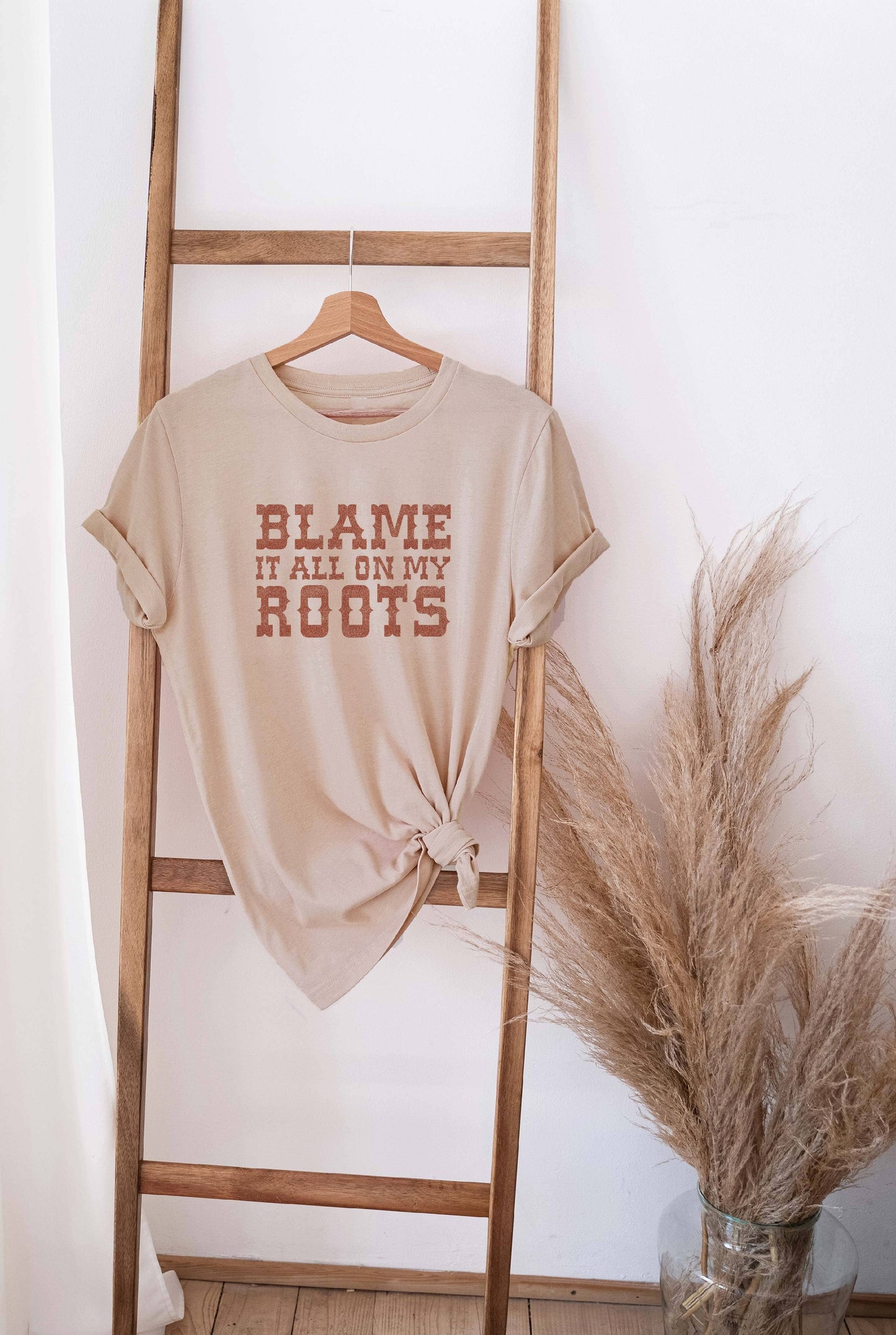 BLAME IT ALL ON MY ROOTS Graphic T-Shirt: XL / VINTAGE WHITE