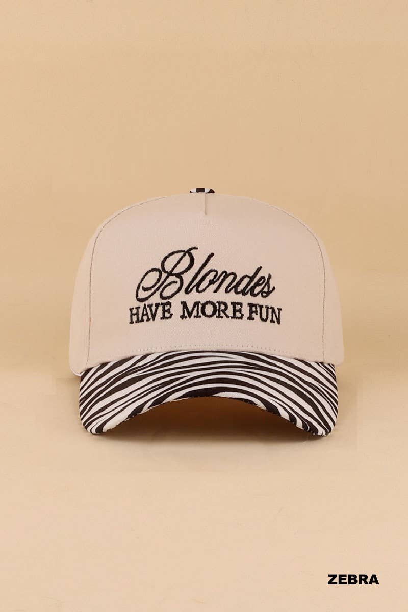 Blondes Have More Fun Two Tone Canvas Cotton Cap