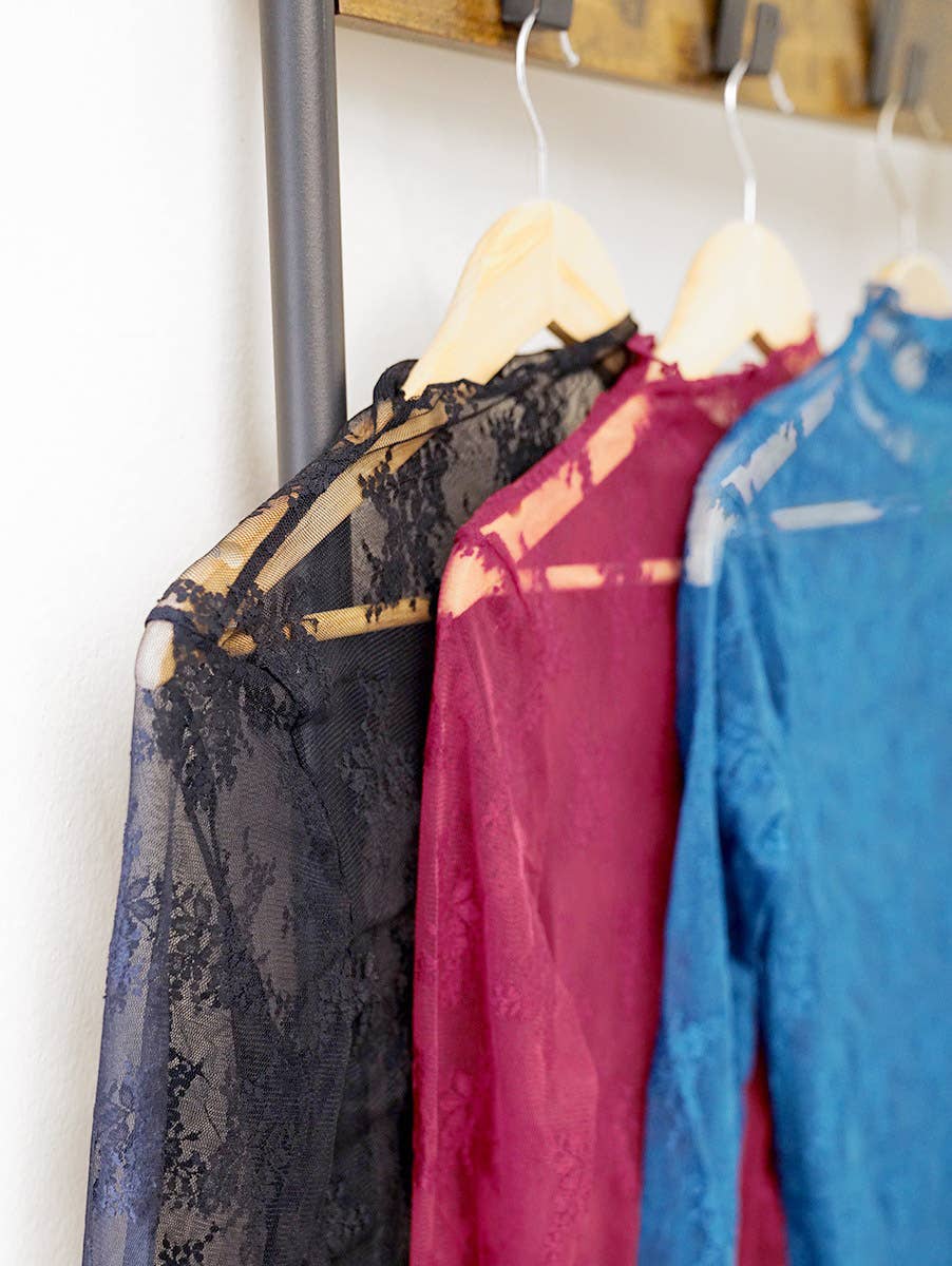 `.Lace See Through Layering Top As shown