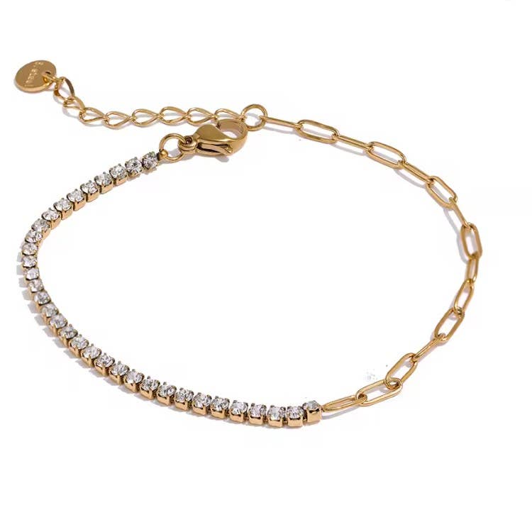 RHINESTONE + LINK BRACELET