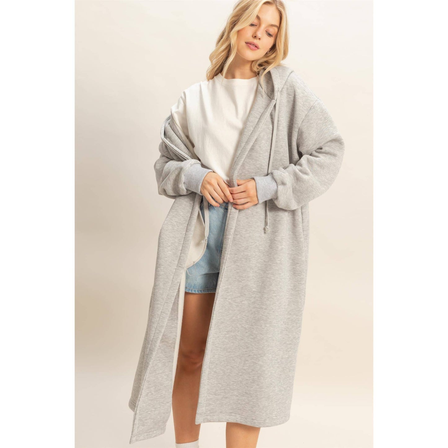 Fleece French Terry Hood Coat
