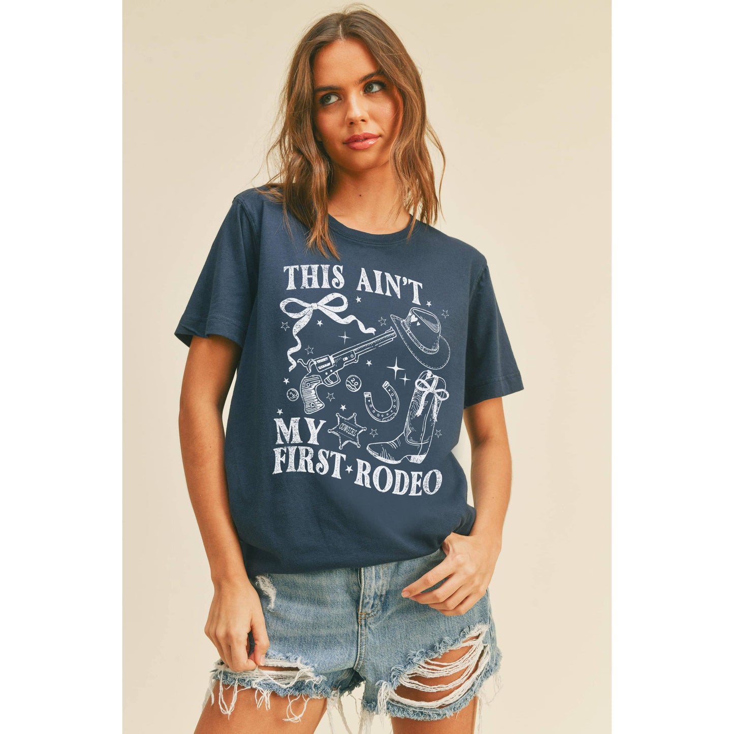 This Ain’t My First Rodeo Graphic Tee: VINTAGE WHITE / L