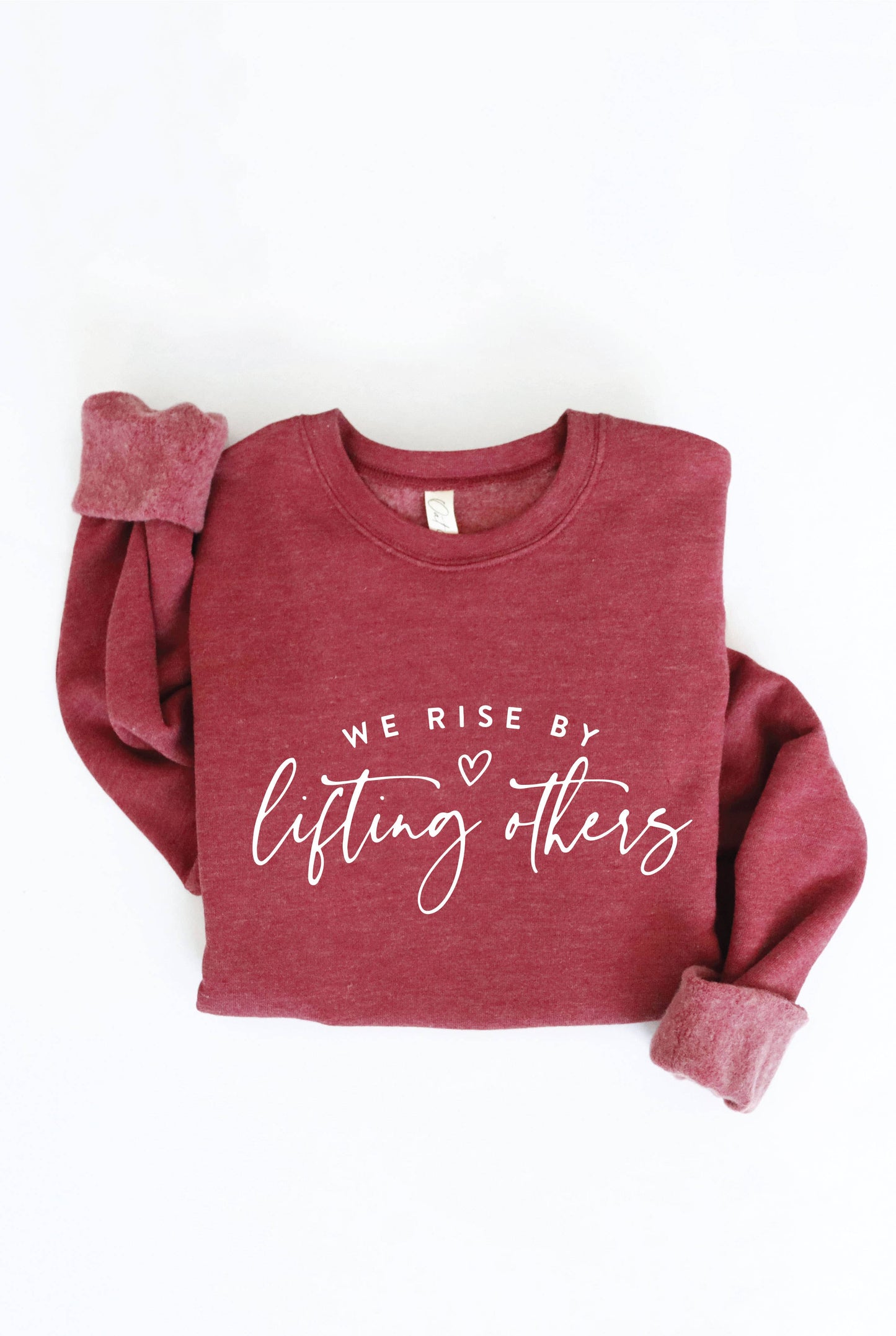 WE RISE BY LIFTING OTHERS  Graphic Sweatshirt: BLACK / S
