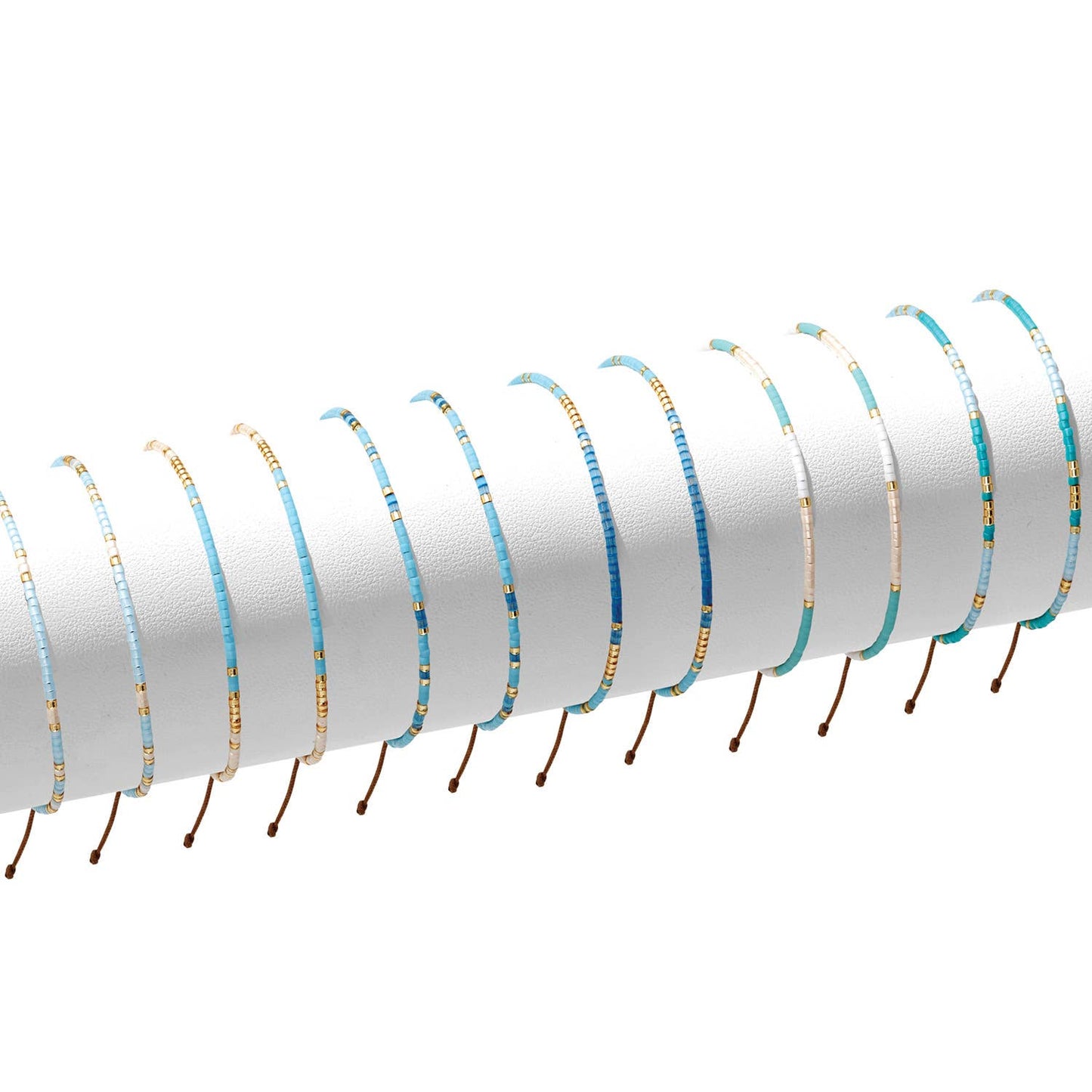 S/12 Miyuki Delica Adjustable Bracelets: Warm Gold