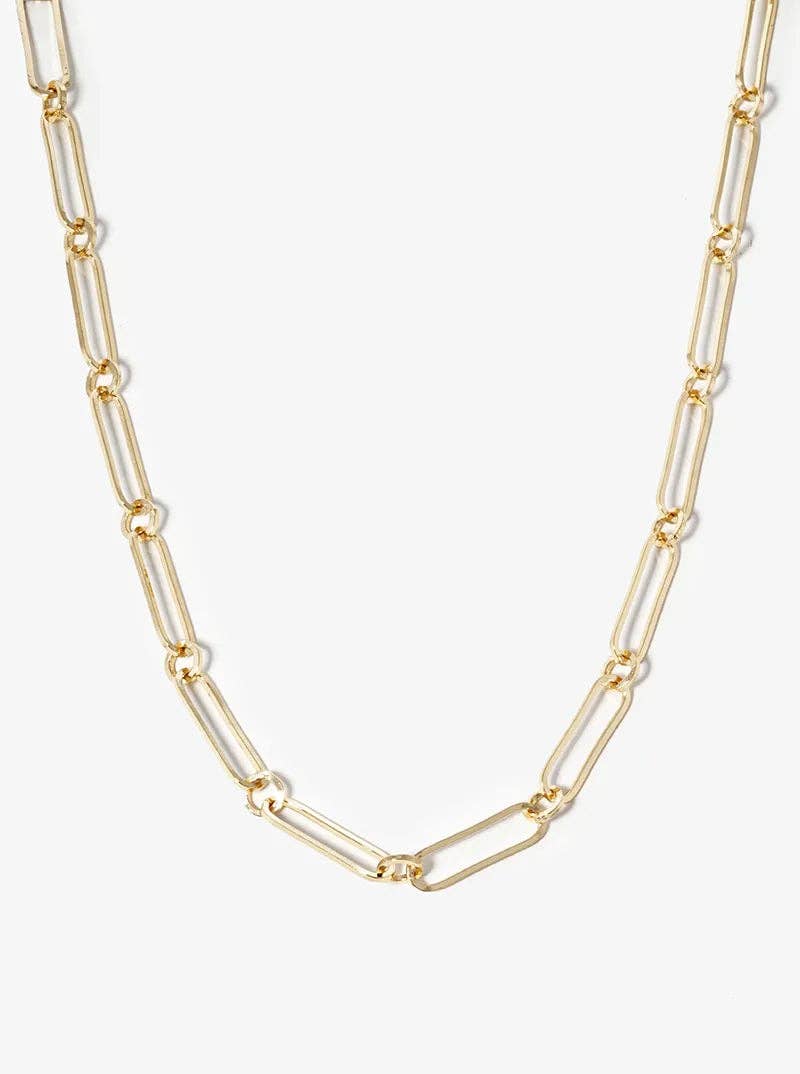 18K Gold Dipped 20Mm Flat Link Chain Necklace