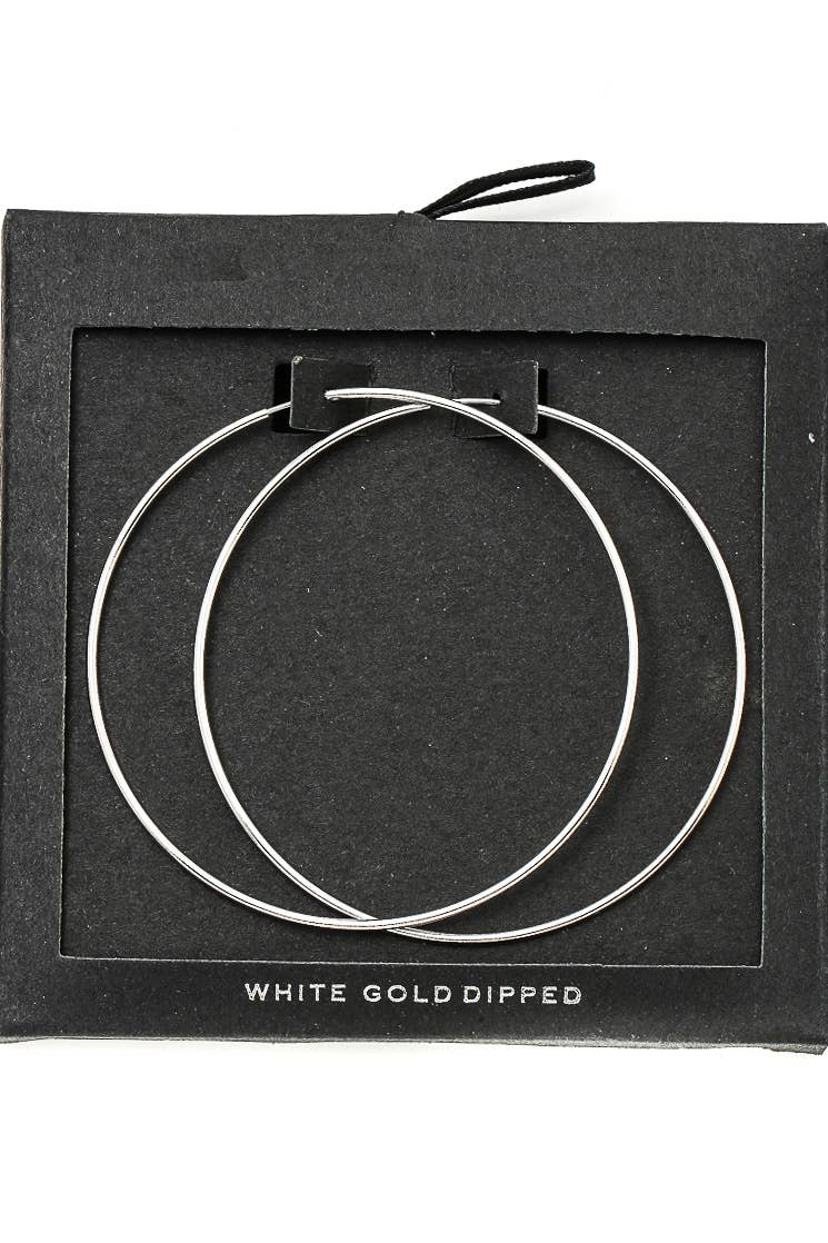 Secret Box Gold Dipped Thin 60Mm Hoop Earrings