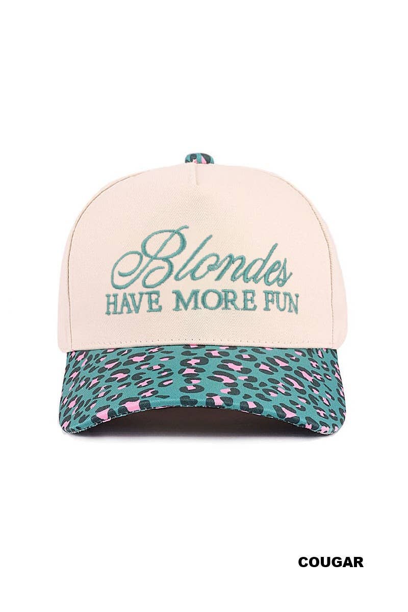 Blondes Have More Fun Two Tone Canvas Cotton Cap