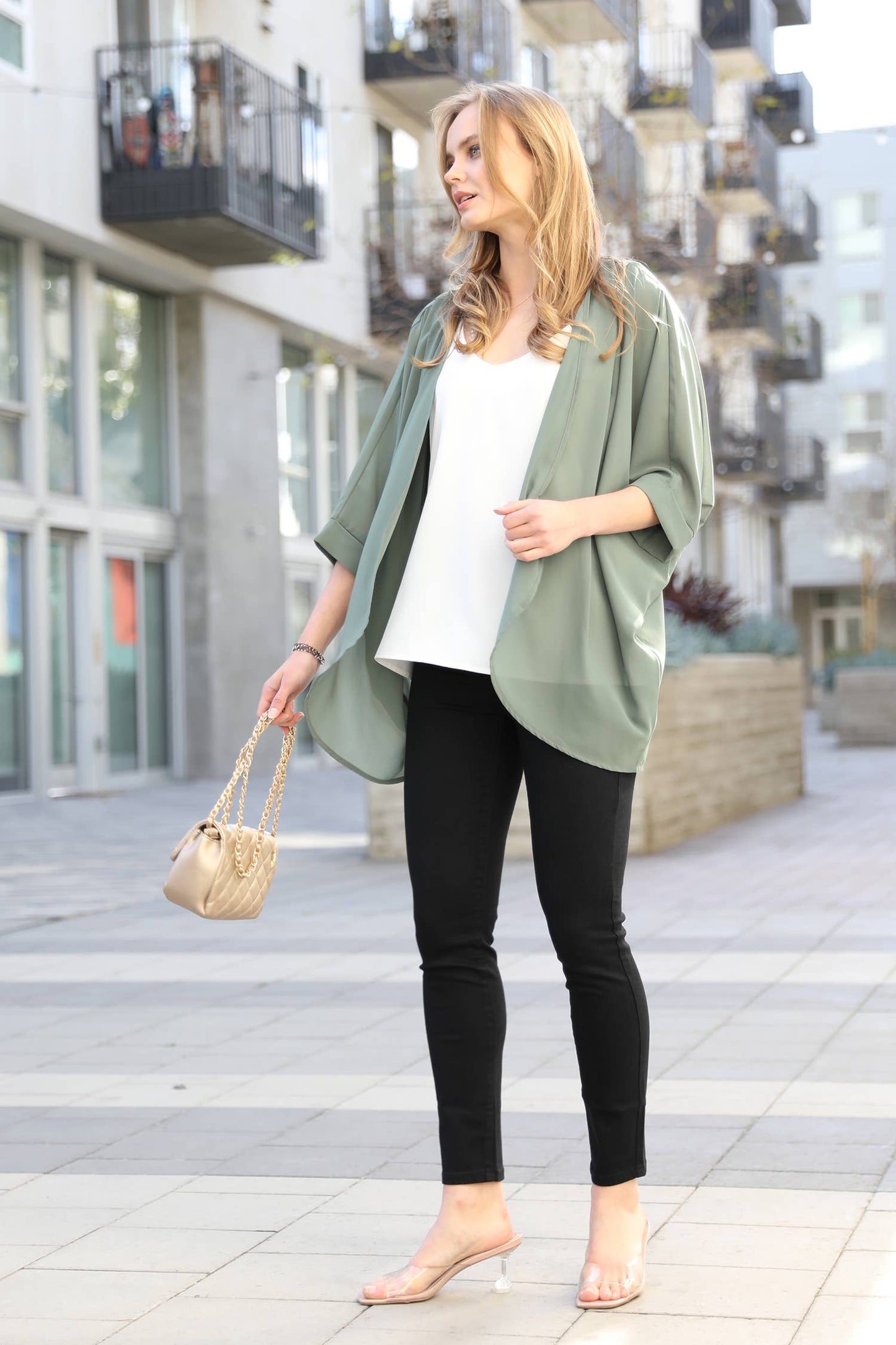Chiffon Cardigan: S / DUSTYBLUSH-93182