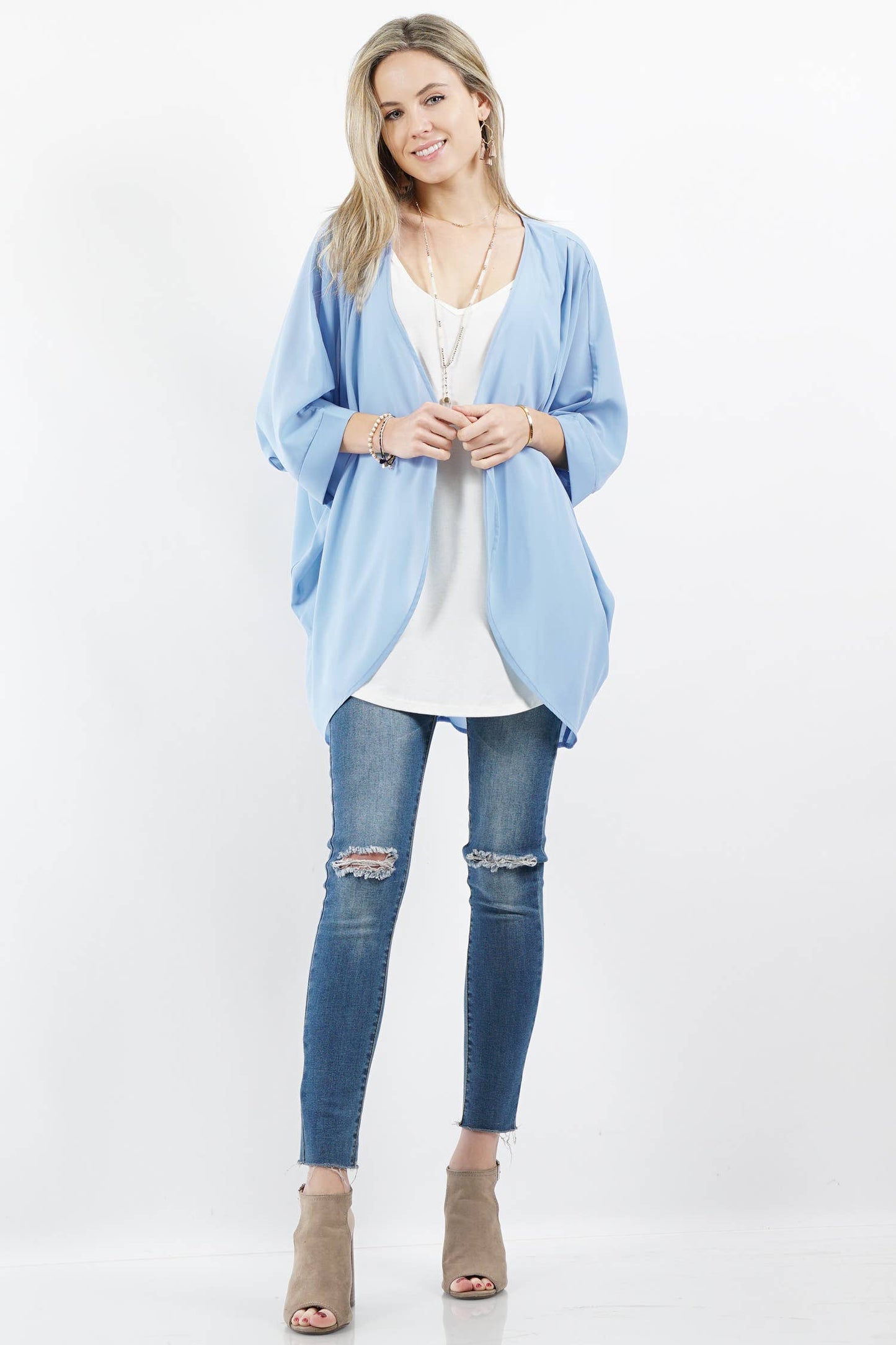 Chiffon Cardigan: S / DUSTYBLUSH-93182