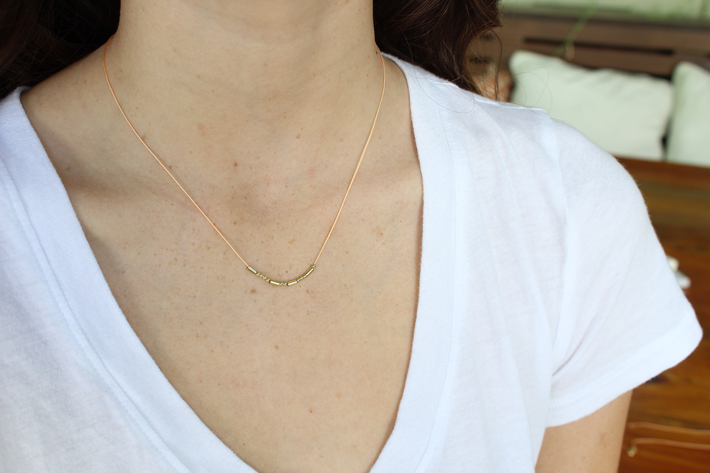 Morse Code Necklace - Gold - BRAVE