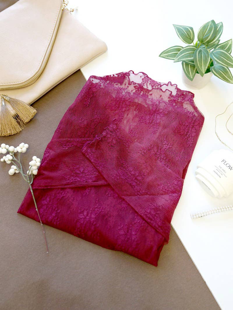 `.Lace See Through Layering Top As shown