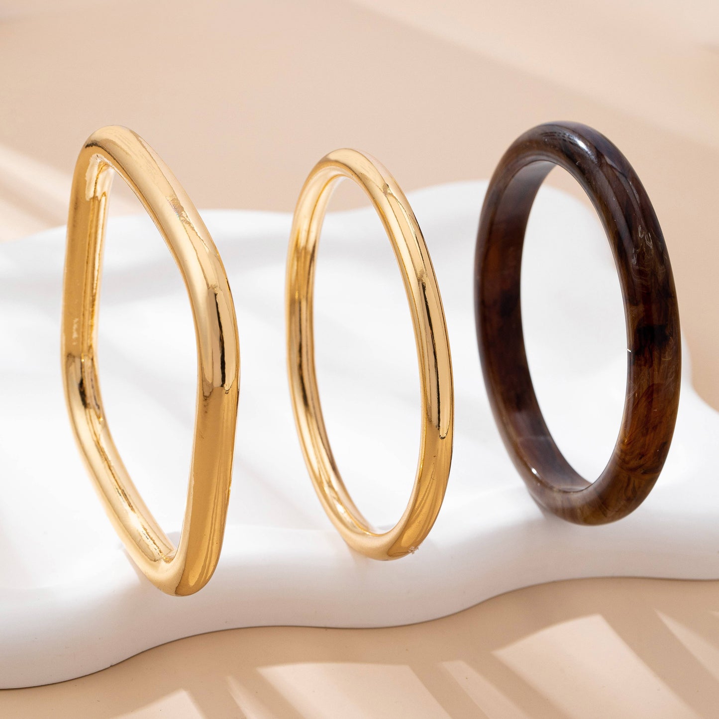 Tort & Gold Bangle Trio Set