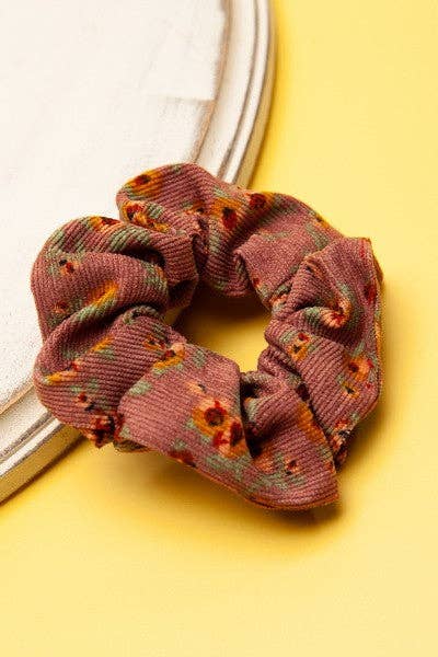 SOFTEST PATTERN FLOWER DESIGN SCRUNCHES