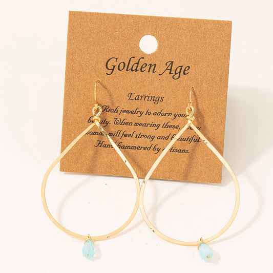 Handmade Teardrop Cutout Earrings: GOLD