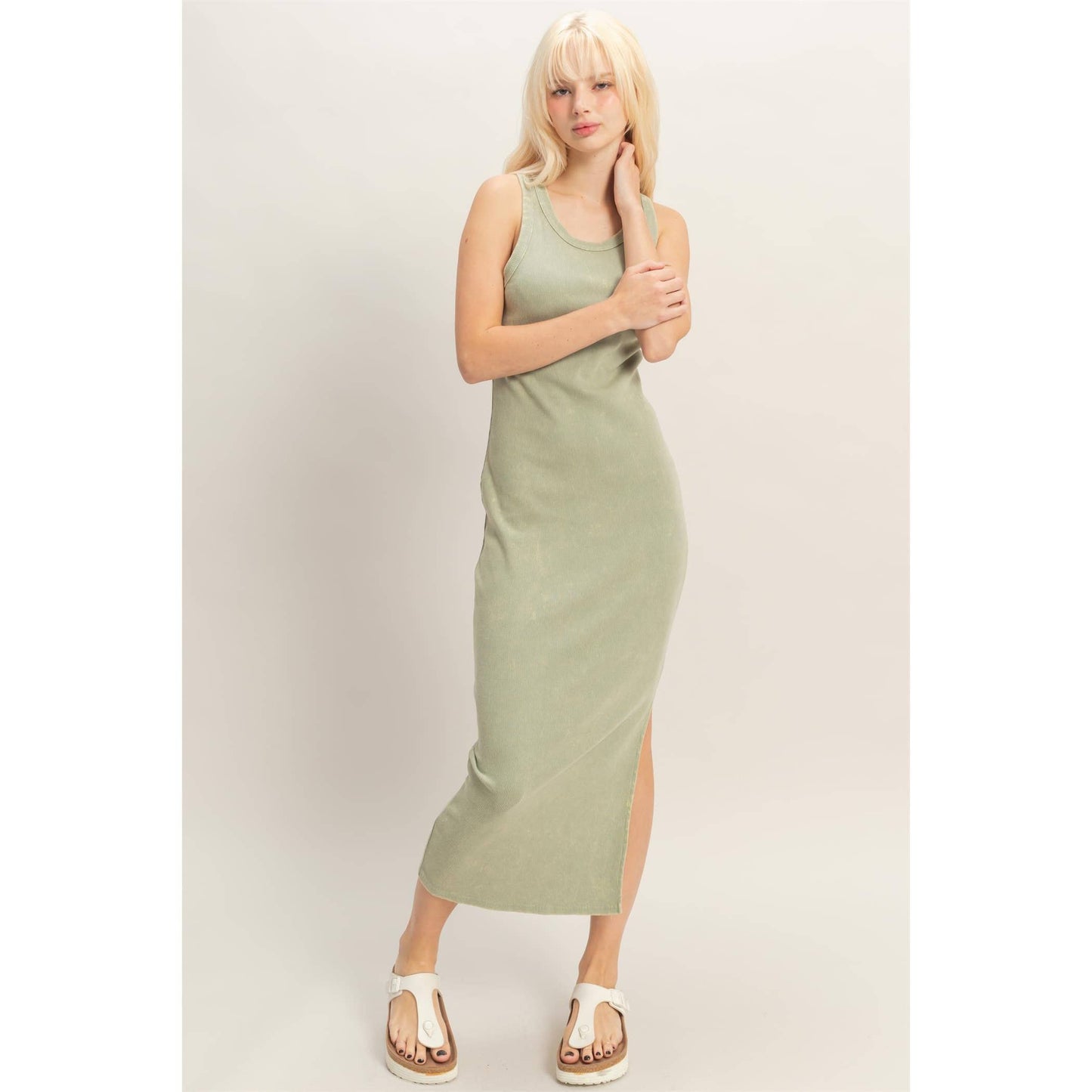 Ribbed Midi Tank Dress