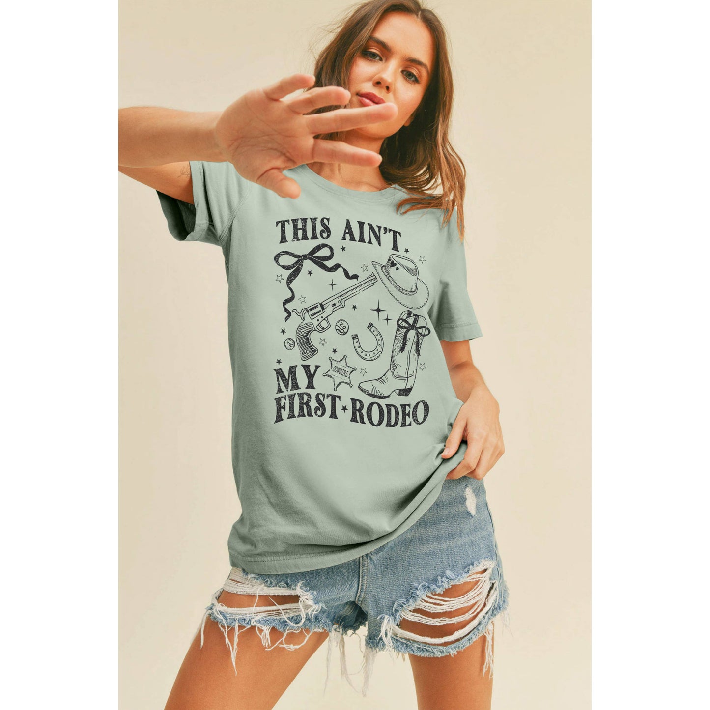 This Ain’t My First Rodeo Graphic Tee: VINTAGE WHITE / S