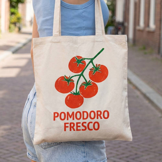 Tomato Print Canvas Graphic Tote