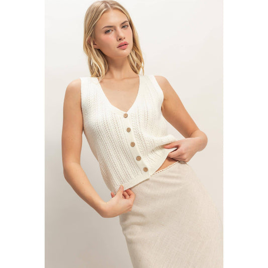 V-Neck Knit Tank Top