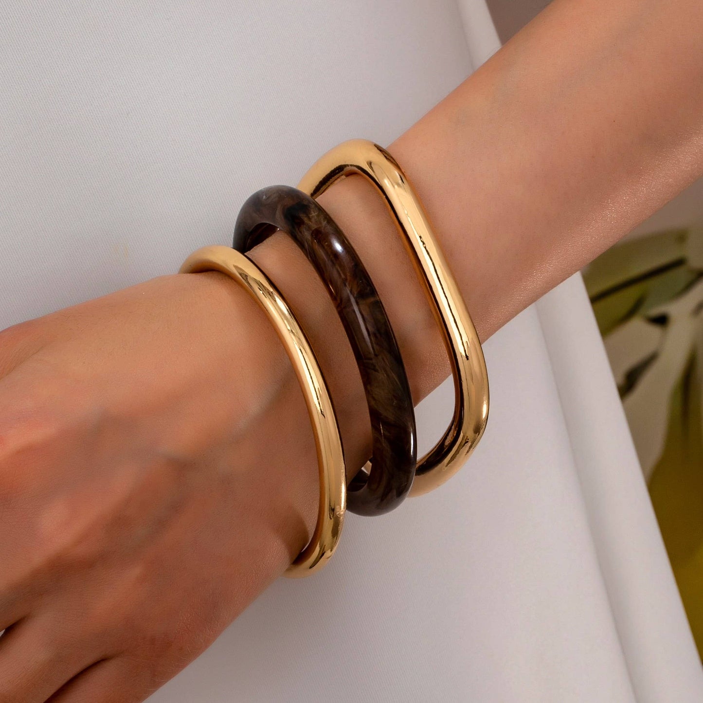Tort & Gold Bangle Trio Set