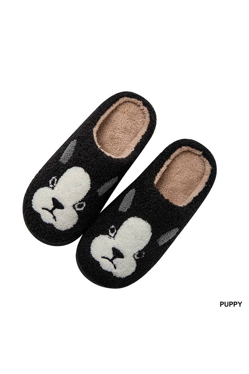 PLUSH COZY SLIPPERS: L/XL / HEART-162494