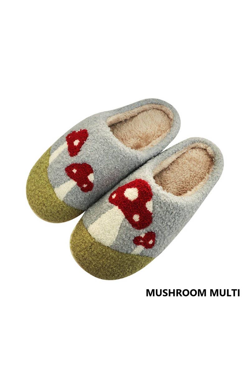 COZY SLIPPERS: S/M / MUSHROOMMOCHA-163590