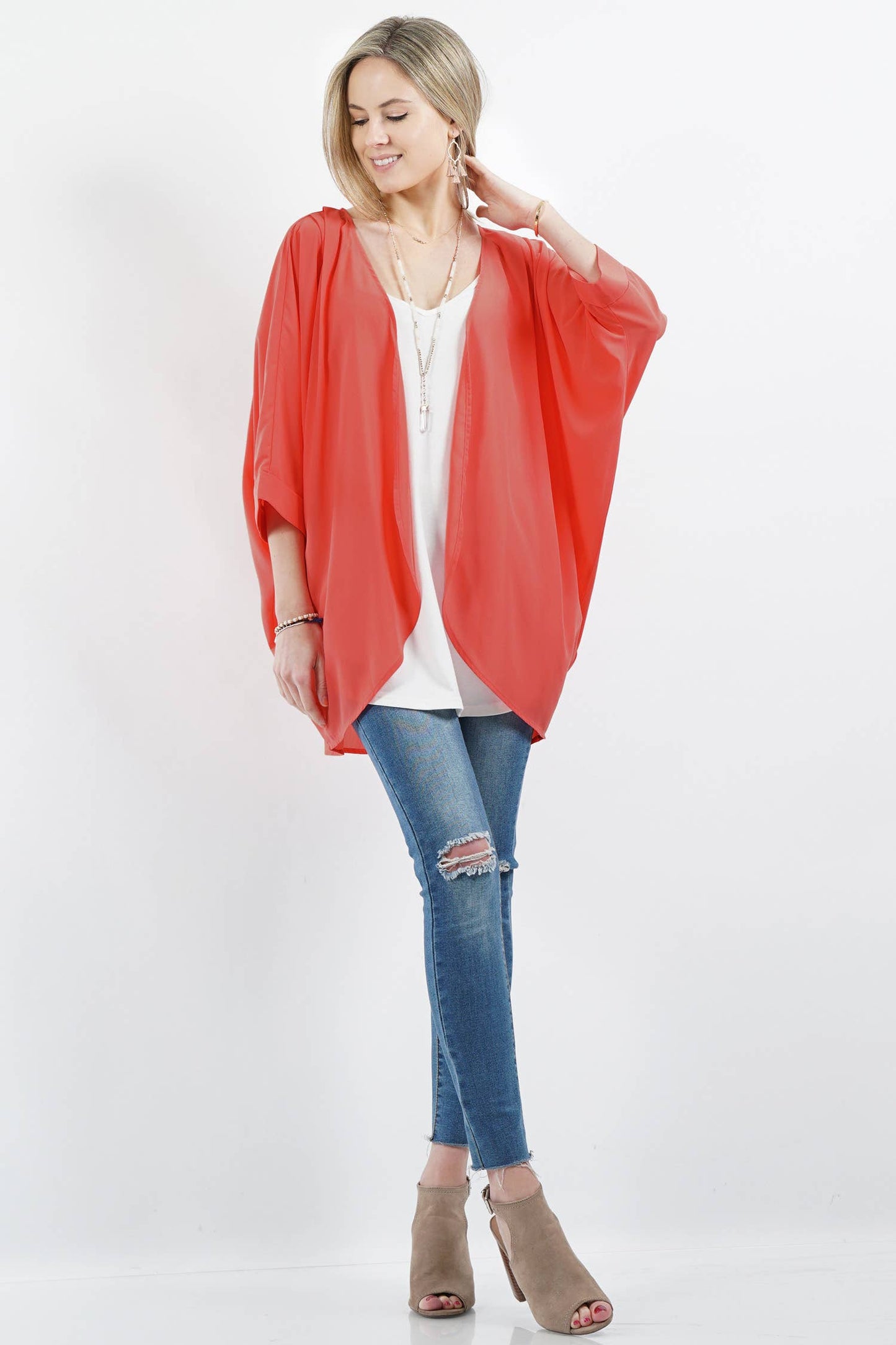 Chiffon Cardigan: S / DUSTYBLUSH-93182
