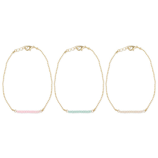 Facet Pastel Bead Bar Anklet