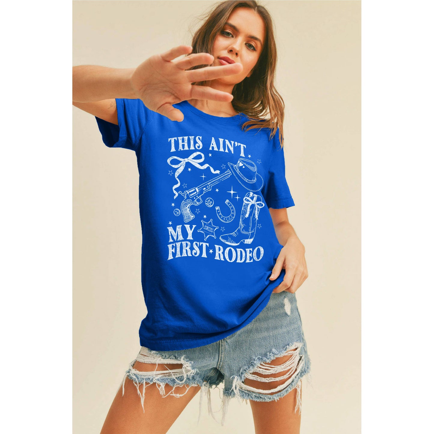 This Ain’t My First Rodeo Graphic Tee: VINTAGE WHITE / L