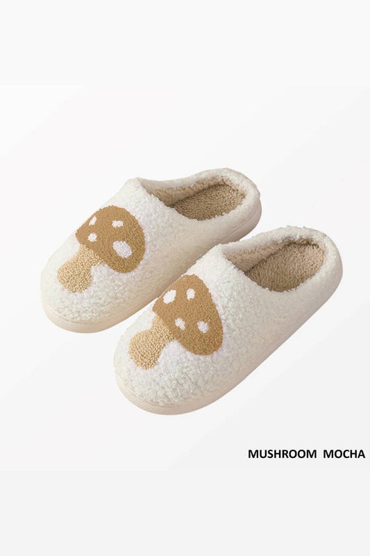 COZY SLIPPERS: S/M / MUSHROOMMOCHA-163590