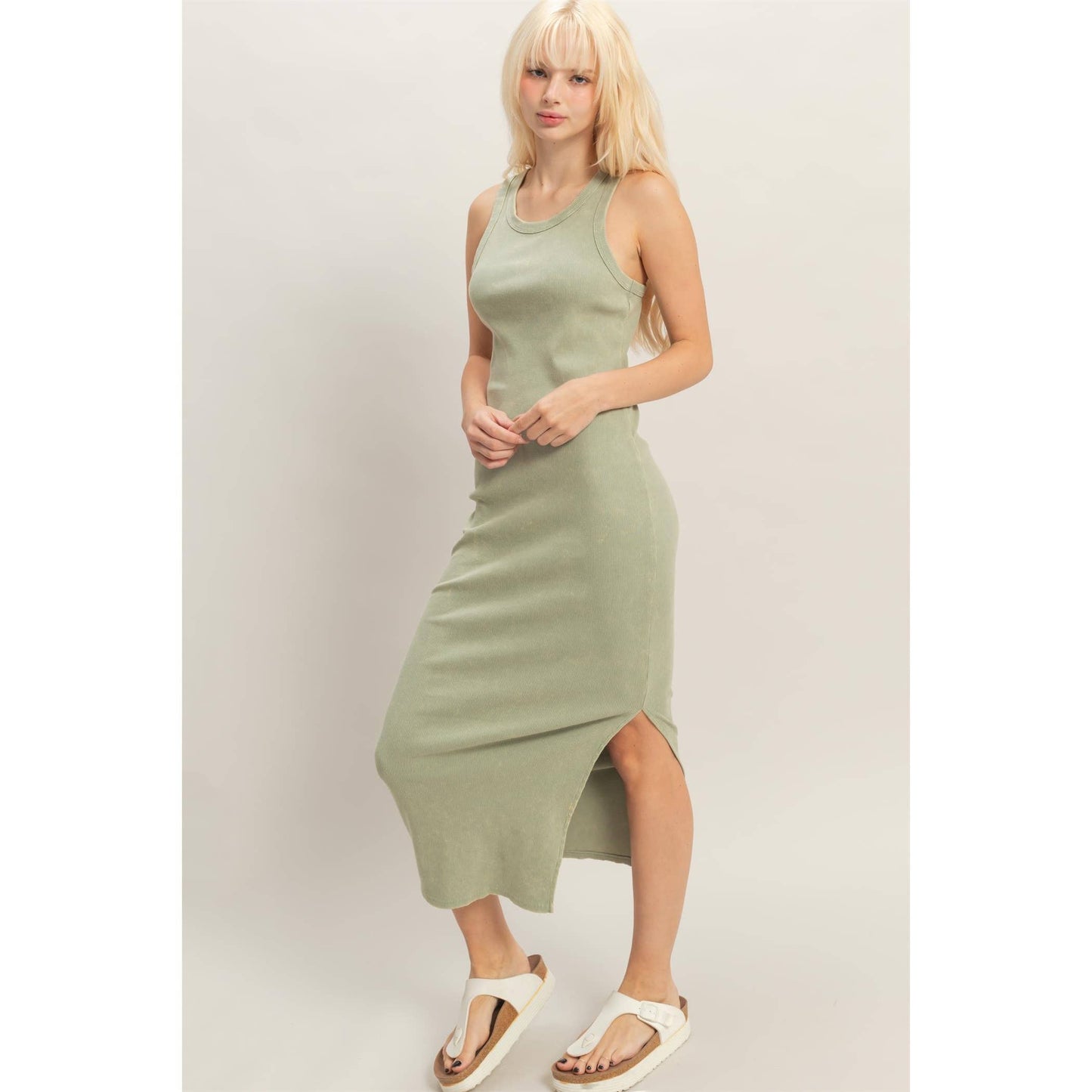 Ribbed Midi Tank Dress
