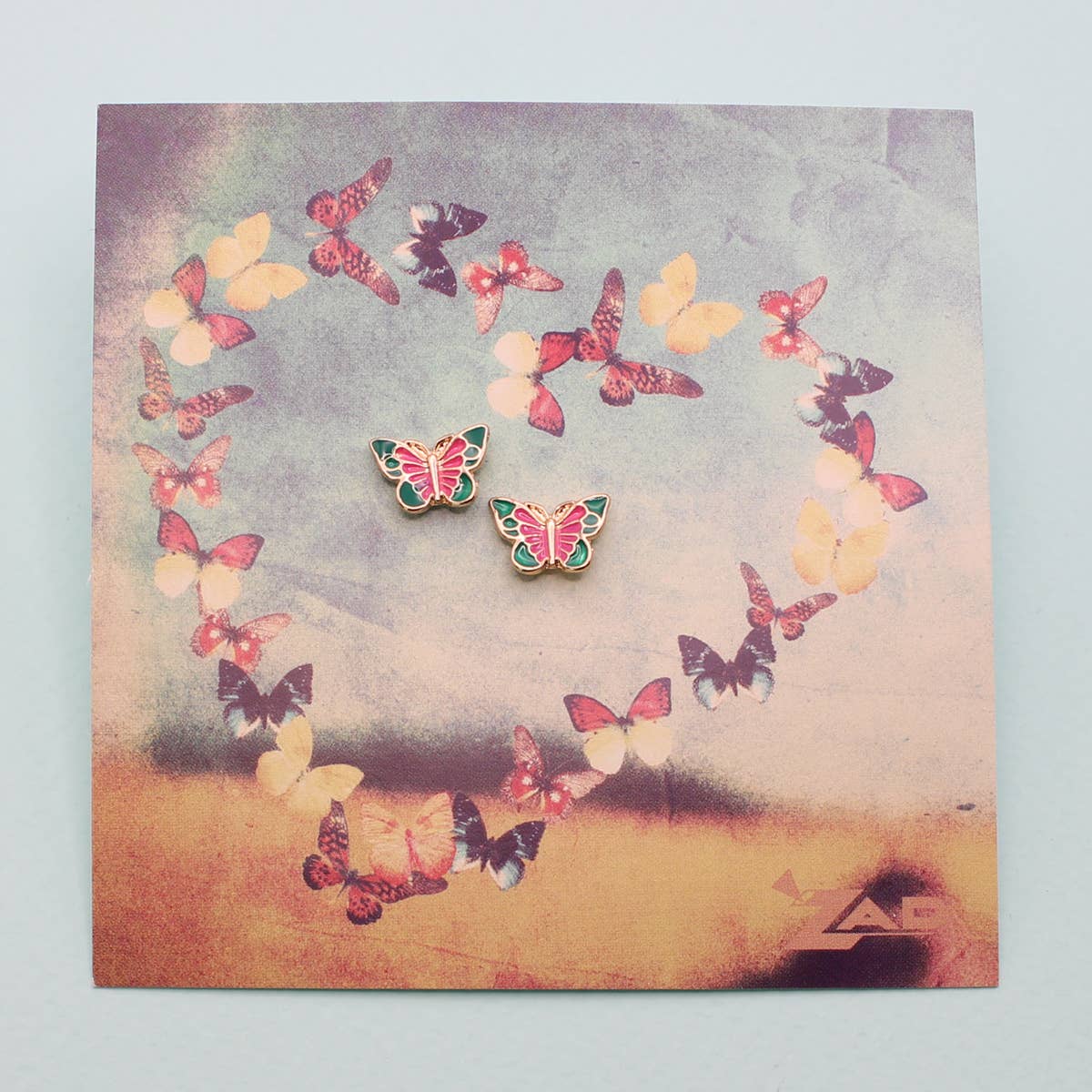 Butterfly Flutter Enamel Post Earrings