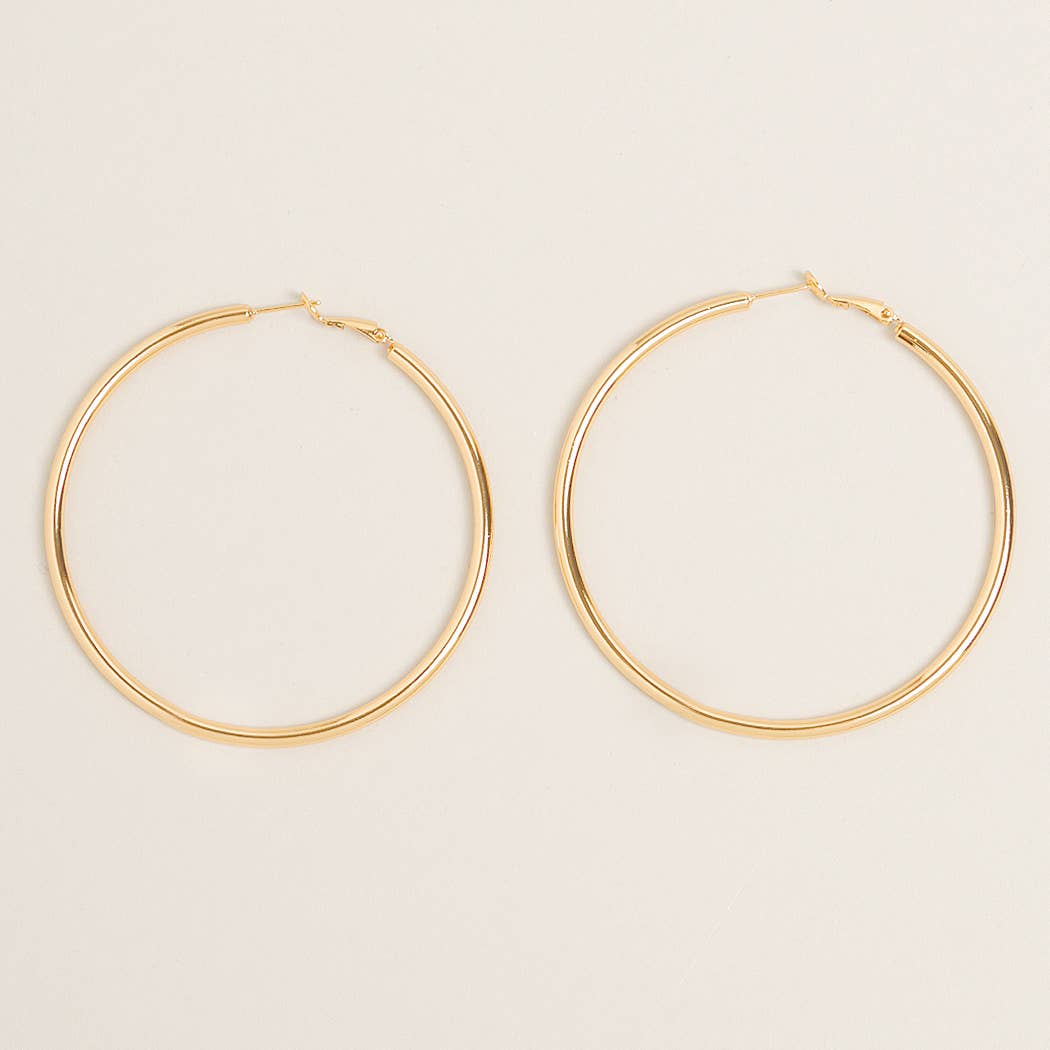 Large Gold Dipped Hoop Earrings
