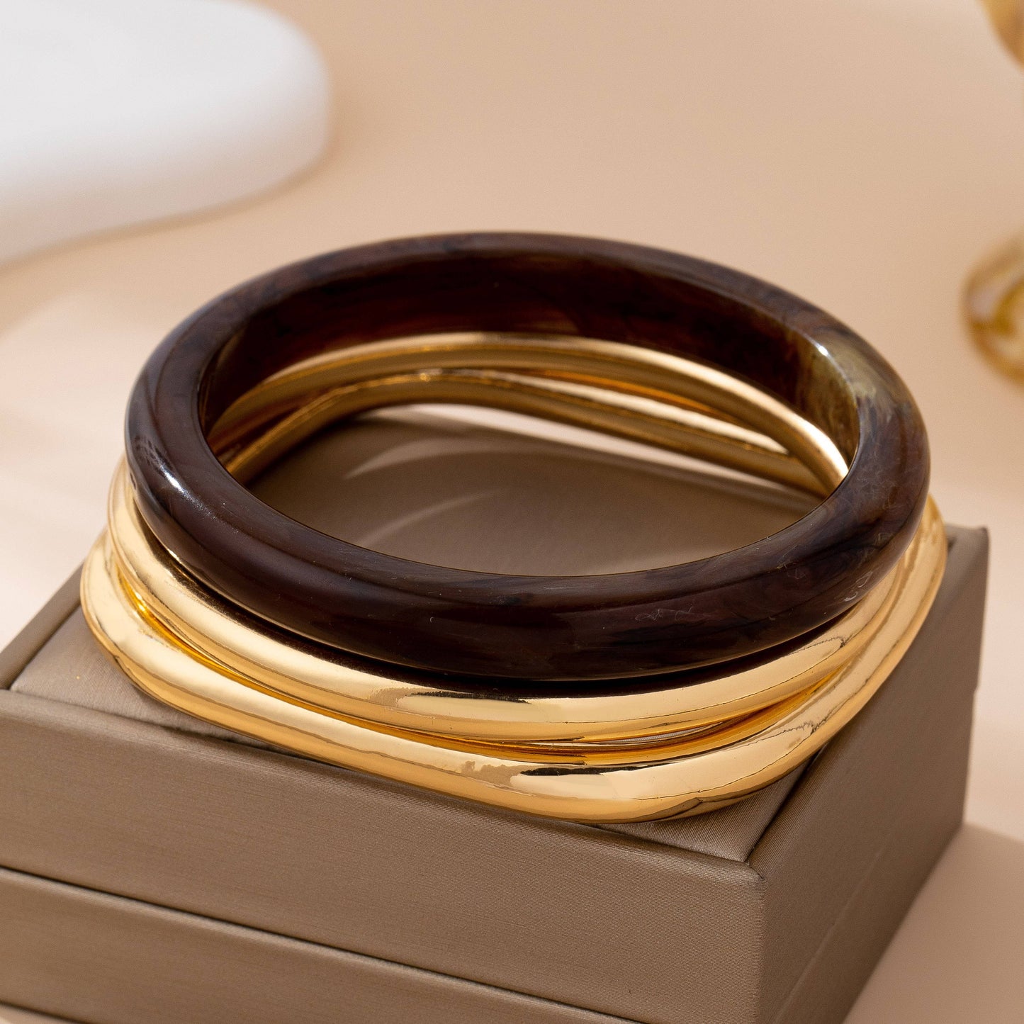 Tort & Gold Bangle Trio Set