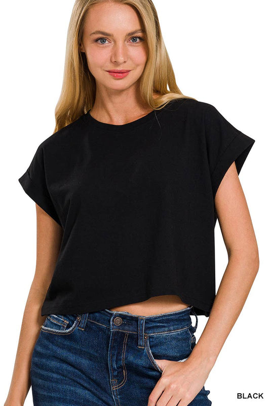 Cotton Short Sleeve Crop