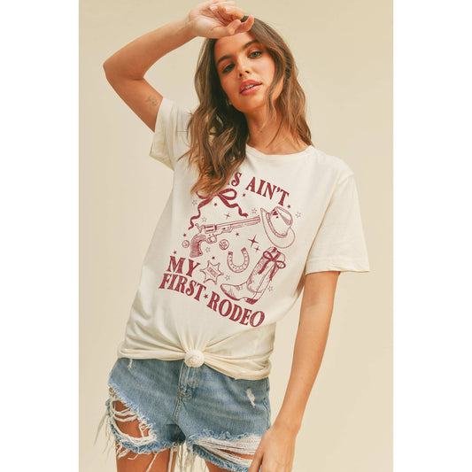 This Ain’t My First Rodeo Graphic Tee: VINTAGE WHITE / M