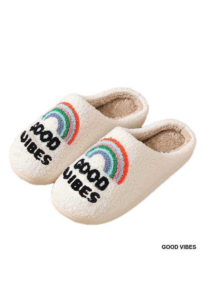 PLUSH COZY SLIPPERS: L/XL / HEART-162494