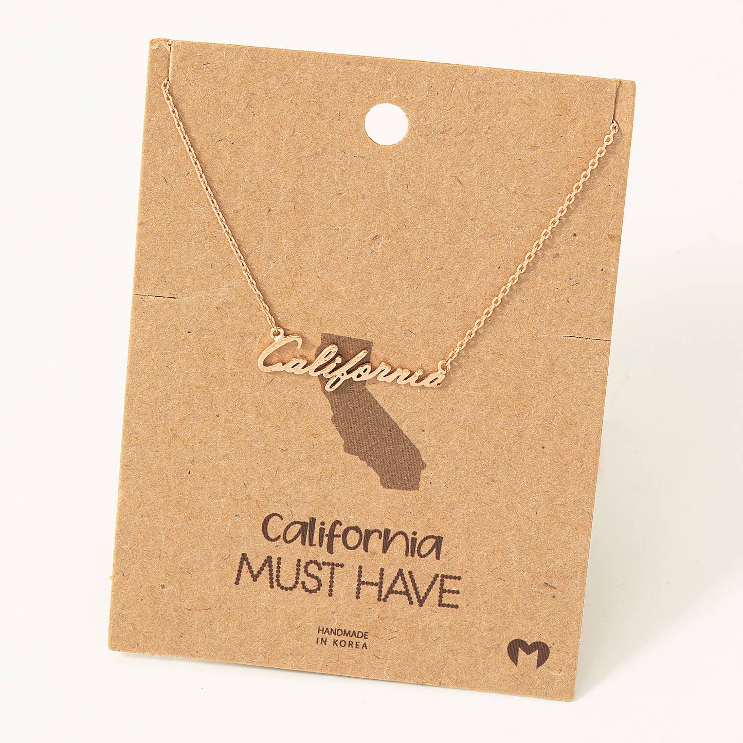 California Handwritten Pendant Necklace: S