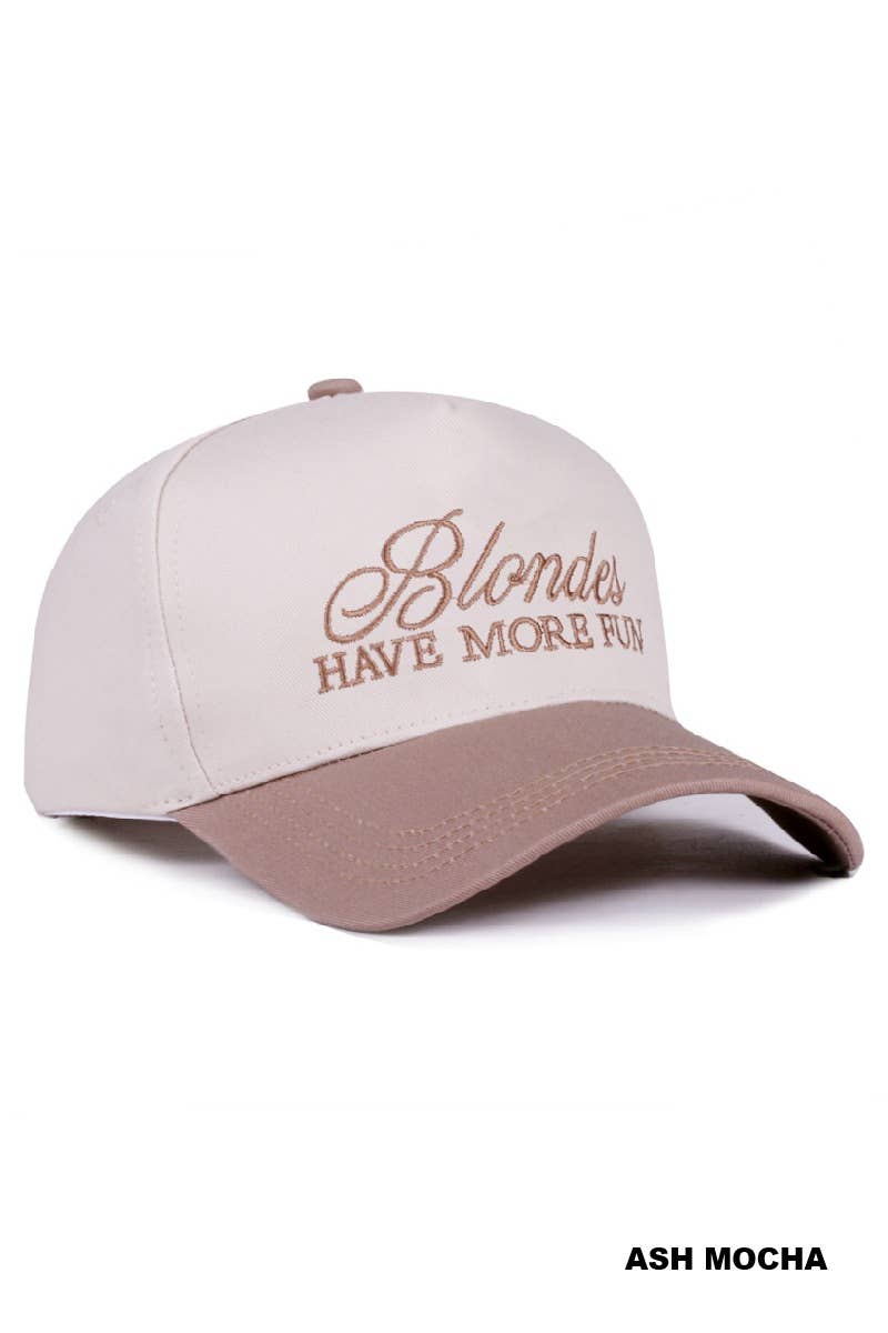Blondes Have More Fun Two Tone Canvas Cotton Cap