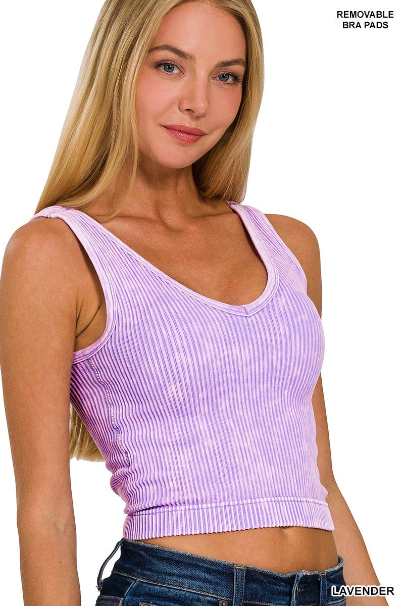 Rib Crop Tank with Built-in Bra