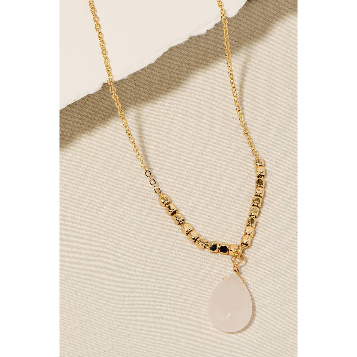 Stone Tear Pendant Chain Necklace: GDMINT