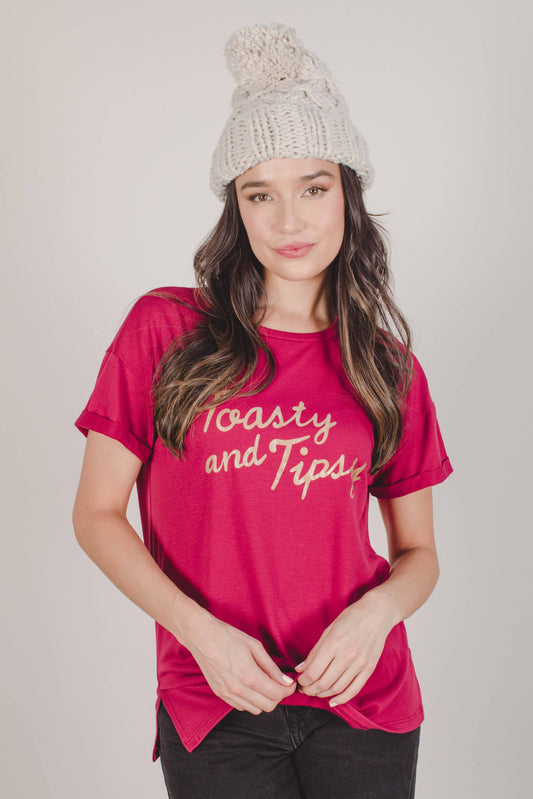 Tipsy Toasty Graphic Tee: Medium