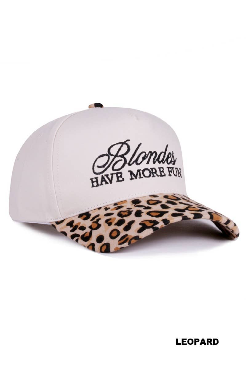 Blondes Have More Fun Two Tone Canvas Cotton Cap